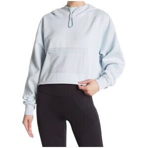 Free People Movement Light Blue Reach The Summit Cropped Hoodie Crop High Neck S